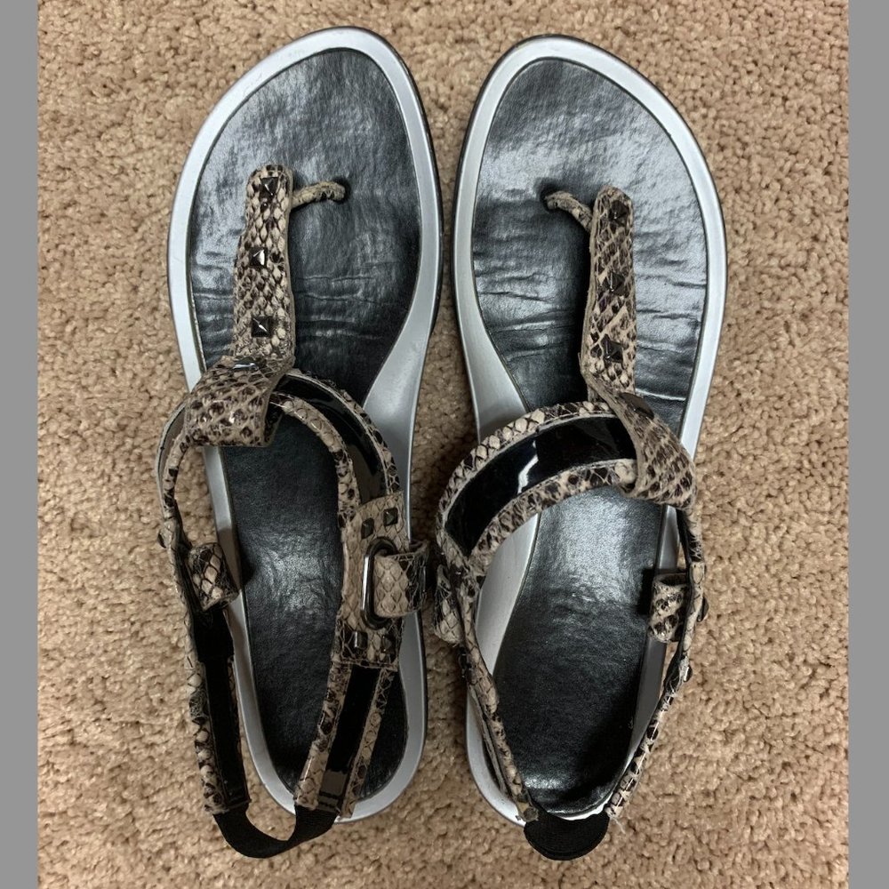 Snake Skin Buckled Sandals